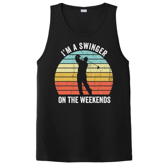 I'm A Swinger On The Weekends Golf Sexual Innuendo PosiCharge Competitor Tank