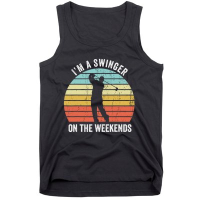 I'm A Swinger On The Weekends Golf Sexual Innuendo Tank Top