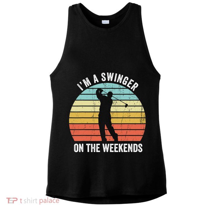 I'm A Swinger On The Weekends Sexual Innuendo Funny Golf Ladies PosiCharge Tri-Blend Wicking Tank