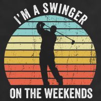 I'm A Swinger On The Weekends Sexual Innuendo Funny Golf 7 Panel Mesh Trucker Snapback Hat