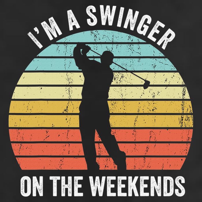 I'm A Swinger On The Weekends Sexual Innuendo Funny Golf 7 Panel Mesh Trucker Snapback Hat