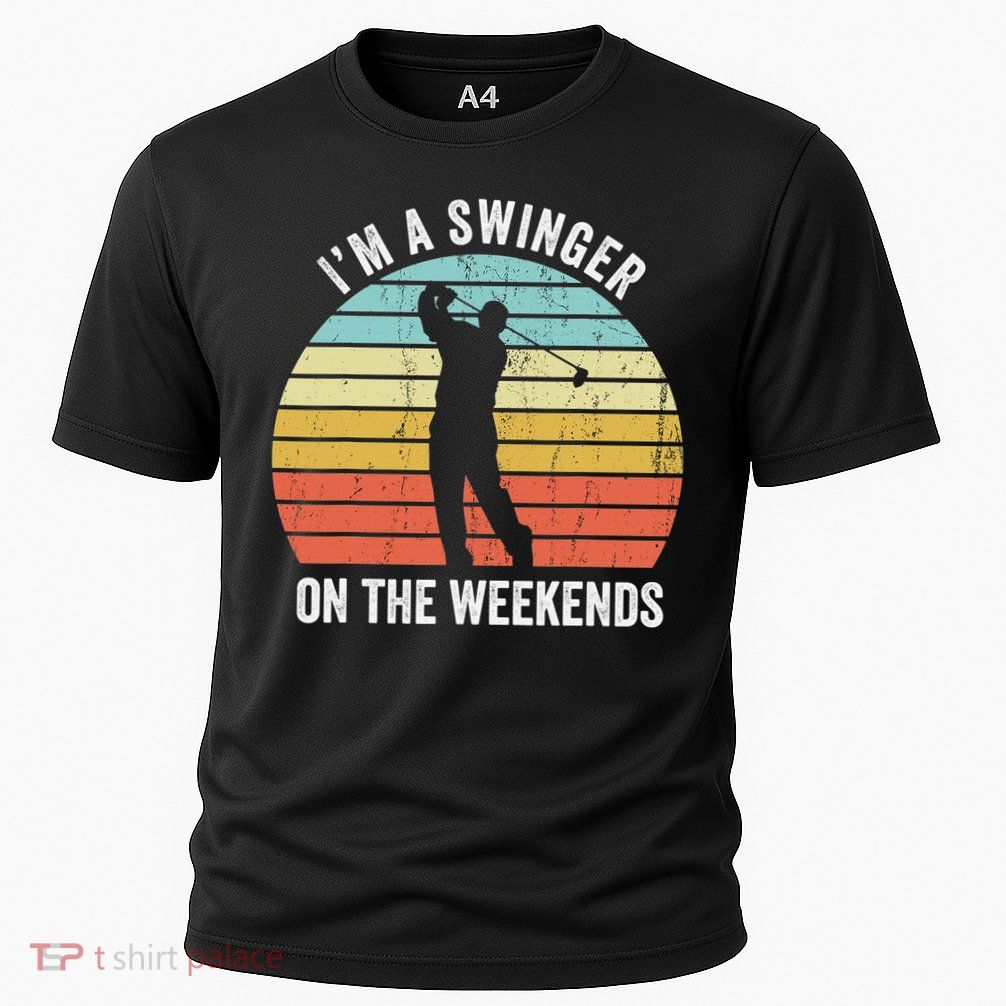 I'm A Swinger On The Weekends Sexual Innuendo Funny Golf Performance Shirt