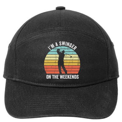 I'm A Swinger On The Weekends Sexual Innuendo Funny Golf 7-Panel Snapback Hat