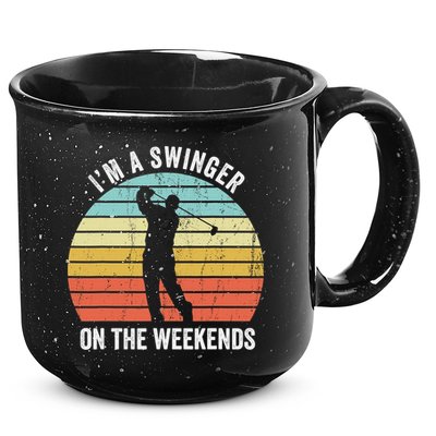 I'm A Swinger On The Weekends Sexual Innuendo Funny Golf 15oz Campfire Ceramic Mug