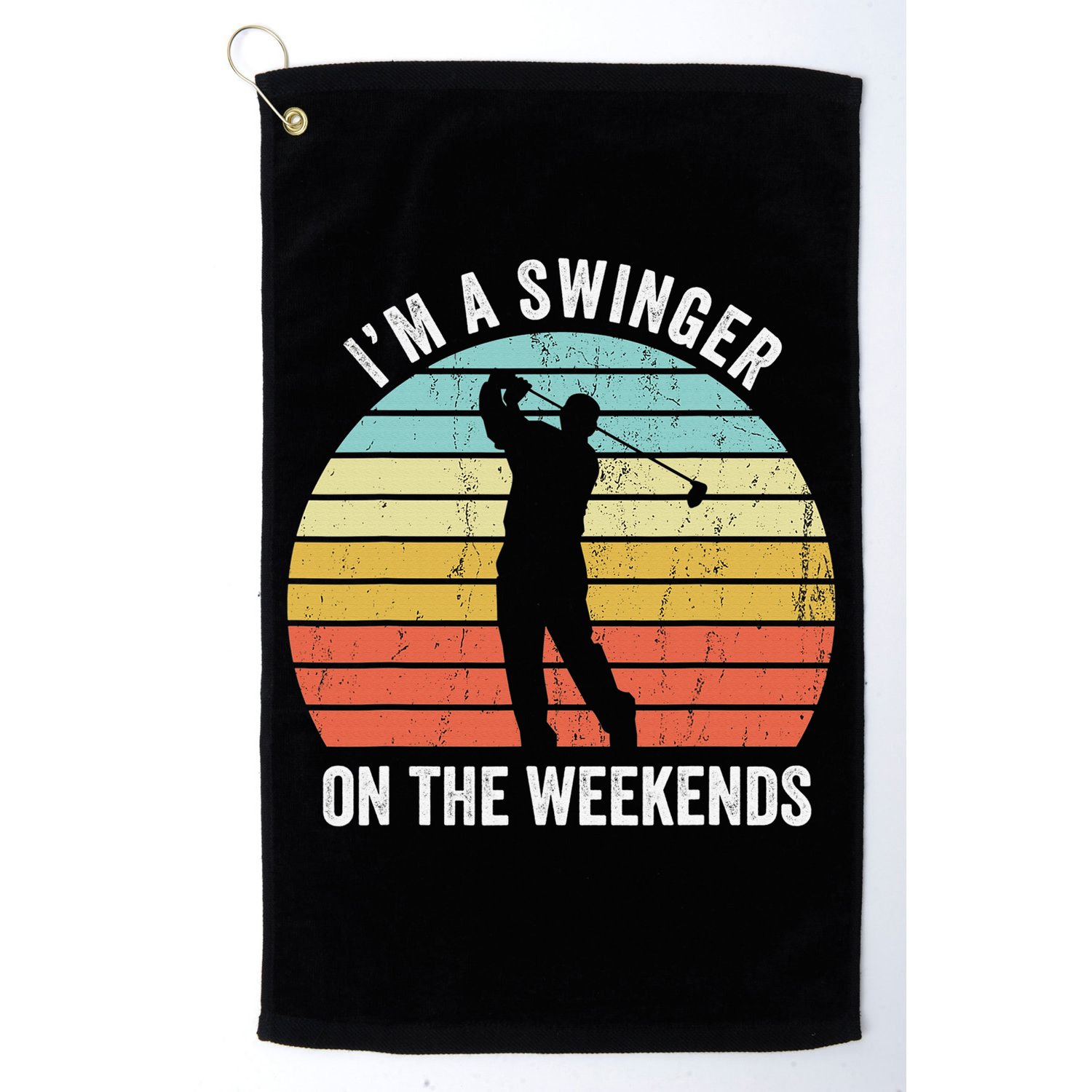 I'm A Swinger On The Weekends Sexual Innuendo Funny Golf Golf Towel