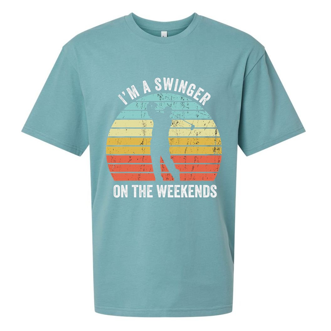 I'm A Swinger On The Weekends Sexual Innuendo Funny Golf Sueded Cloud Jersey T-Shirt