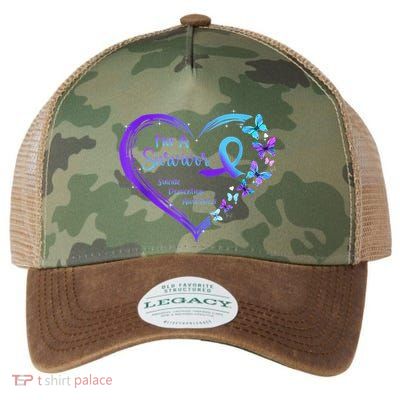 I'm A Survivor Butterfly Heart Suicide Prevention Awareness Legacy Tie Dye Trucker Hat