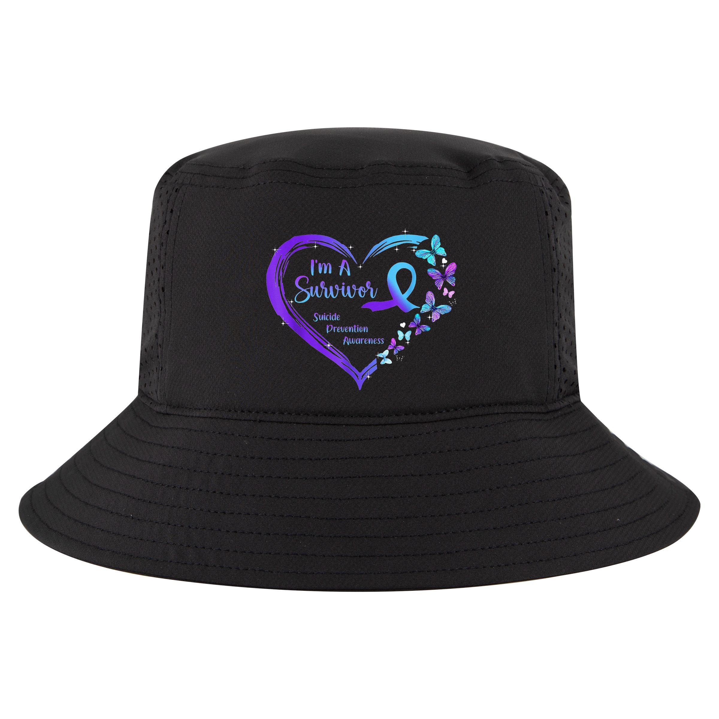 I'm A Survivor Butterfly Heart Suicide Prevention Awareness Cool Comfort Performance Bucket Hat