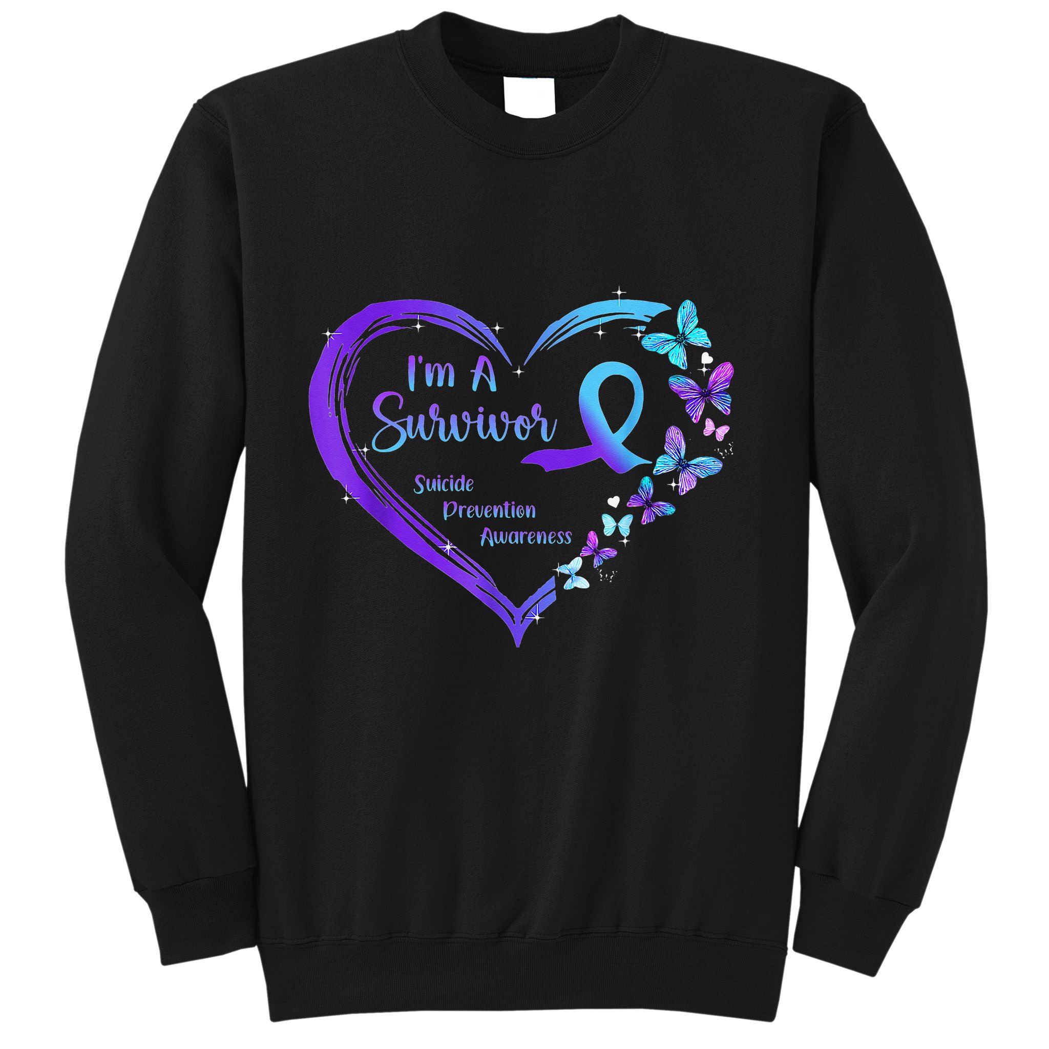 I'm A Survivor Butterfly Heart Suicide Prevention Awareness Sweatshirt