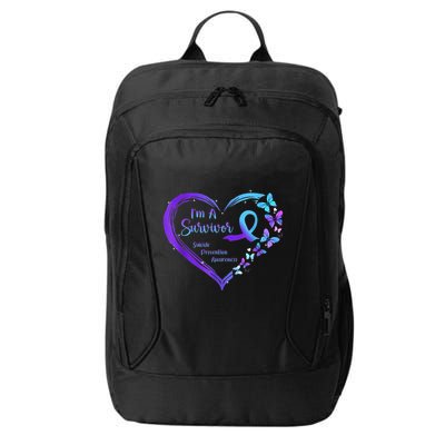 I'm A Survivor Butterfly Heart Suicide Prevention Awareness City Backpack