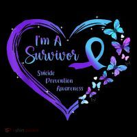 I'm A Survivor Butterfly Heart Suicide Prevention Awareness 16 in Basic Backpack
