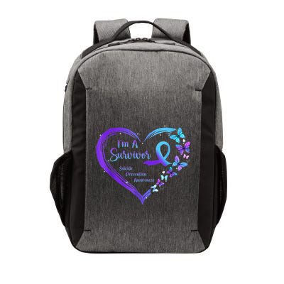 I'm A Survivor Butterfly Heart Suicide Prevention Awareness Vector Backpack