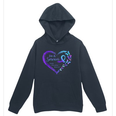 I'm A Survivor Butterfly Heart Suicide Prevention Awareness Urban Pullover Hoodie