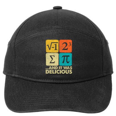 I Ate Some Pie and It Was Delicious Funny PI Day Math Pun 7-Panel Snapback Hat