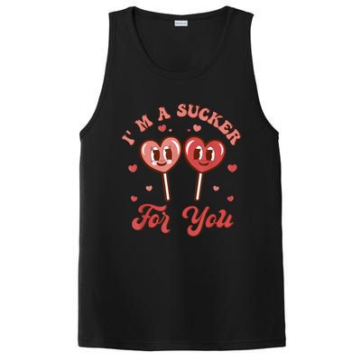 I'm A Sucker For You Lollipop Funny Valentines Day Hearts Gift PosiCharge Competitor Tank