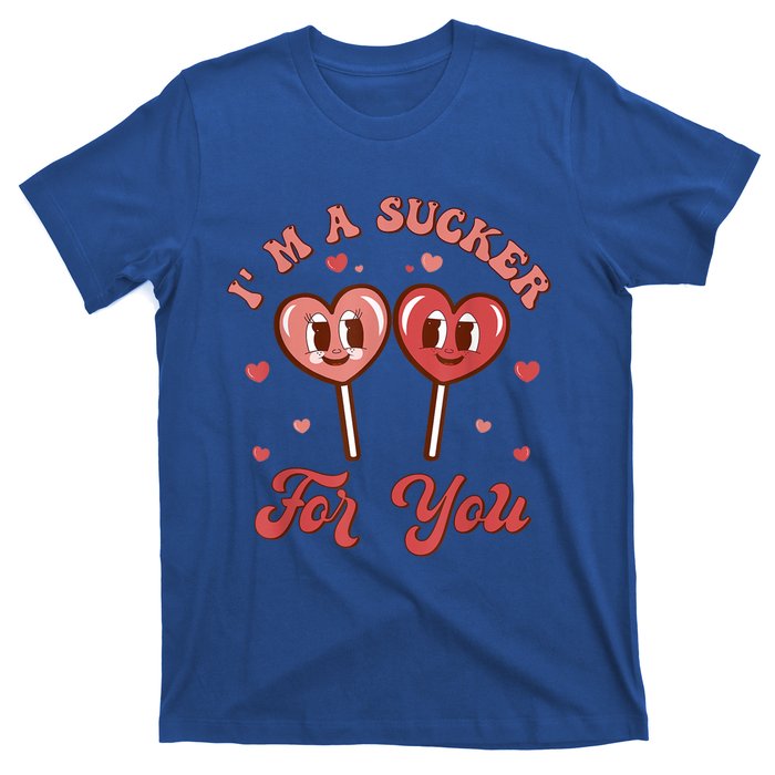 I'm A Sucker For You Lollipop Funny Valentines Day Hearts Gift T-Shirt