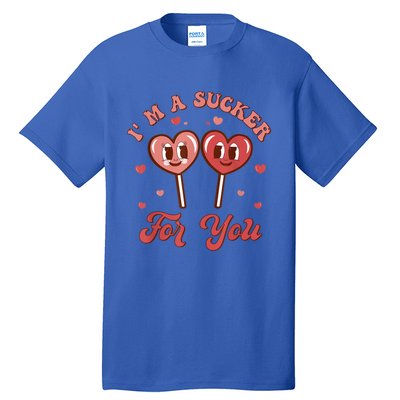 I'm A Sucker For You Lollipop Funny Valentines Day Hearts Gift Tall T-Shirt