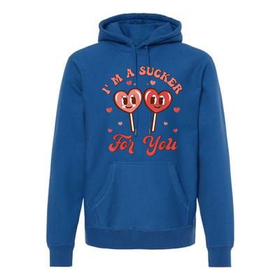 I'm A Sucker For You Lollipop Funny Valentines Day Hearts Gift Premium Hoodie