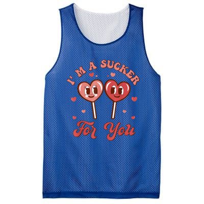 I'm A Sucker For You Lollipop Funny Valentines Day Hearts Gift Mesh Reversible Basketball Jersey Tank