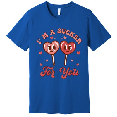 I'm A Sucker For You Lollipop Funny Valentines Day Hearts Gift Premium T-Shirt