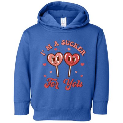 I'm A Sucker For You Lollipop Funny Valentines Day Hearts Gift Toddler Hoodie