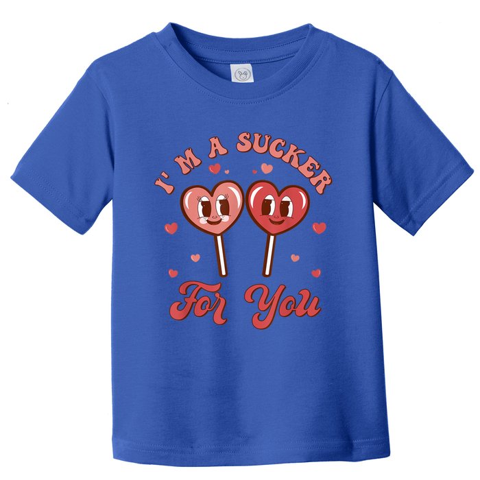 I'm A Sucker For You Lollipop Funny Valentines Day Hearts Gift Toddler T-Shirt