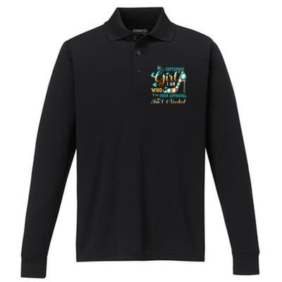 I'm A September Birthday I Am Who I Am Gifts Performance Long Sleeve Polo