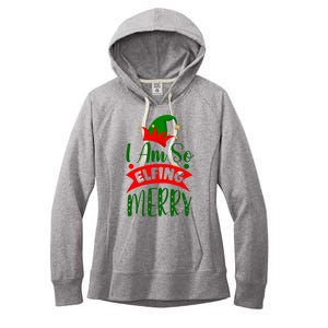 I Am So Elfing Merry Funny Christmas Elf Women's Fleece Hoodie