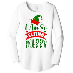 I Am So Elfing Merry Funny Christmas Elf Women's Perfect Tri Tunic Long Sleeve Shirt