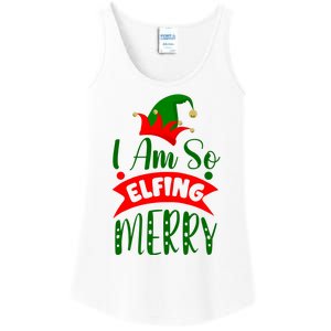 I Am So Elfing Merry Funny Christmas Elf Ladies Essential Tank