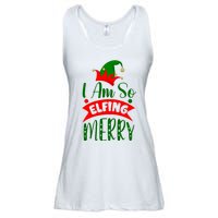 I Am So Elfing Merry Funny Christmas Elf Ladies Essential Flowy Tank