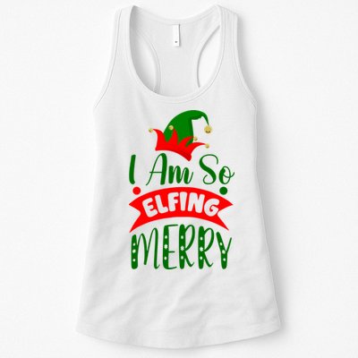I Am So Elfing Merry Funny Christmas Elf Womens Tank Top
