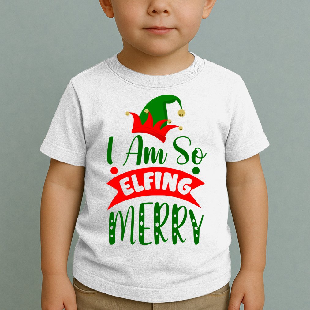 I Am So Elfing Merry Funny Christmas Elf Toddler T-Shirt