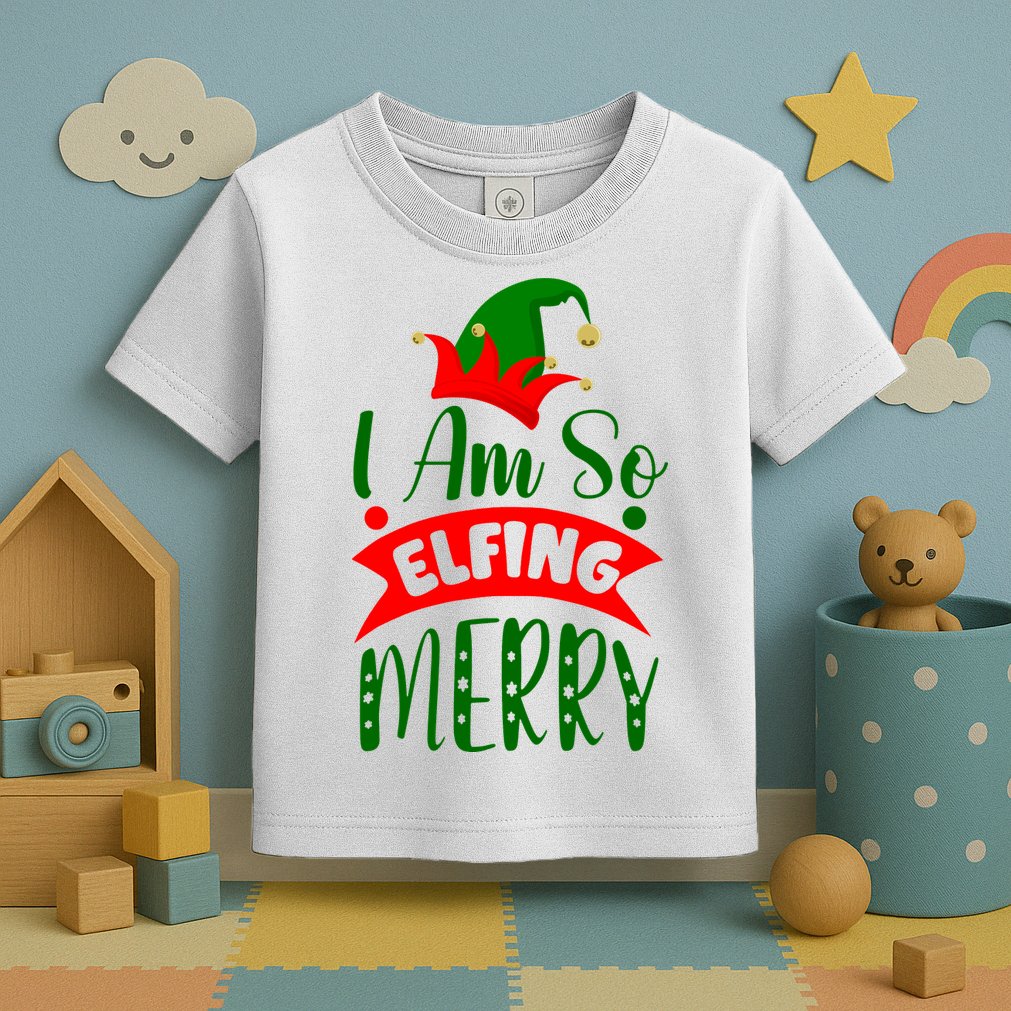I Am So Elfing Merry Funny Christmas Elf Toddler T-Shirt