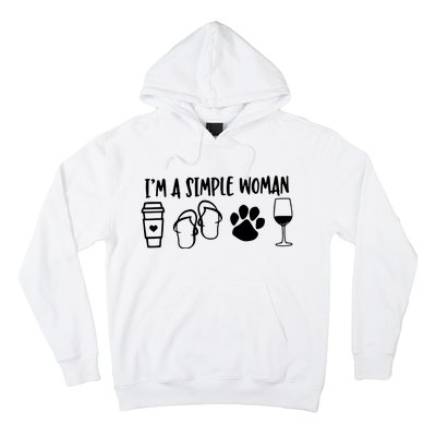 Im A Simple Woman Coffee Flip Flops Dog Wine Hoodie