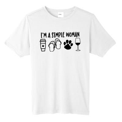 Im A Simple Woman Coffee Flip Flops Dog Wine Tall Fusion ChromaSoft Performance T-Shirt