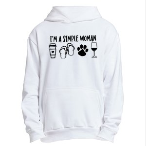 Im A Simple Woman Coffee Flip Flops Dog Wine Urban Pullover Hoodie