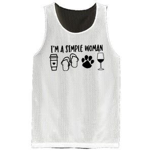 Im A Simple Woman Coffee Flip Flops Dog Wine Mesh Reversible Basketball Jersey Tank