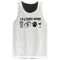 Im A Simple Woman Coffee Flip Flops Dog Wine Mesh Reversible Basketball Jersey Tank