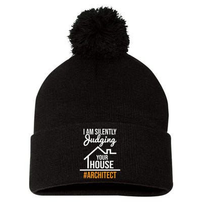 I Am Silently Judging Your House Architect Architecture Pom Pom 12in Knit Beanie