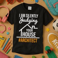 I Am Silently Judging Your House Architect Architecture Kids T-Shirt