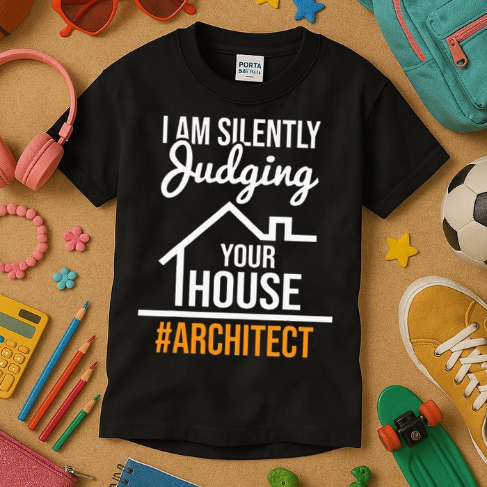 I Am Silently Judging Your House Architect Architecture Kids T-Shirt