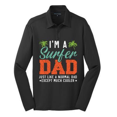 Im A Surfer Dad Surfboard Surfing Water Sport Fathers Day Meaningful Gift Silk Touch Performance Long Sleeve Polo