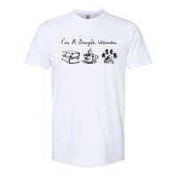 Im A Simple Woman Books Coffee Dog Animal Fur Paw Print Softstyle CVC T-Shirt