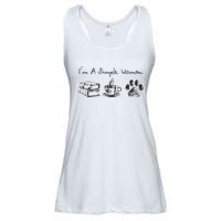 Im A Simple Woman Books Coffee Dog Animal Fur Paw Print Ladies Essential Flowy Tank