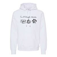 Im A Simple Woman Books Coffee Dog Animal Fur Paw Print Premium Hoodie