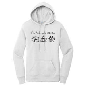 Im A Simple Woman Books Coffee Dog Animal Fur Paw Print Women's Pullover Hoodie