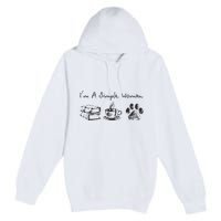 Im A Simple Woman Books Coffee Dog Animal Fur Paw Print Premium Pullover Hoodie