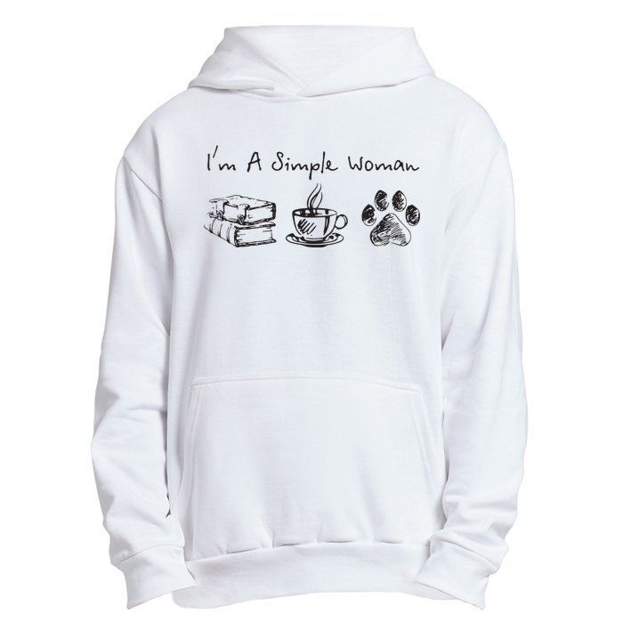 Im A Simple Woman Books Coffee Dog Animal Fur Paw Print Urban Pullover Hoodie