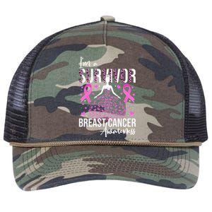 I'm A Survivor Breast Cancer Awareness Retro Rope Trucker Hat Cap